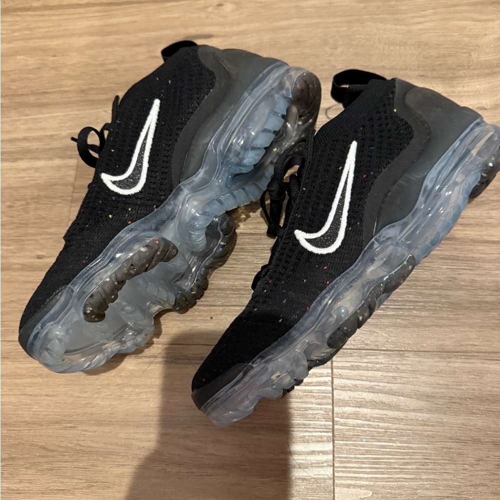 Nike Black and White VaporMax with Transparent Sole